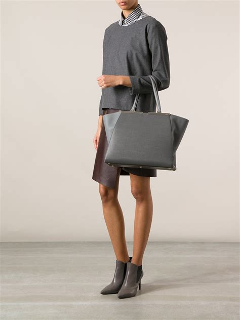 fendi tote grey|fendi tote shopper.